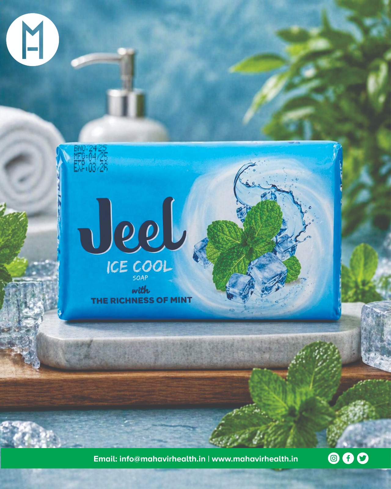 JEEL Ice Cool Soap with Richness of Mint 100GM